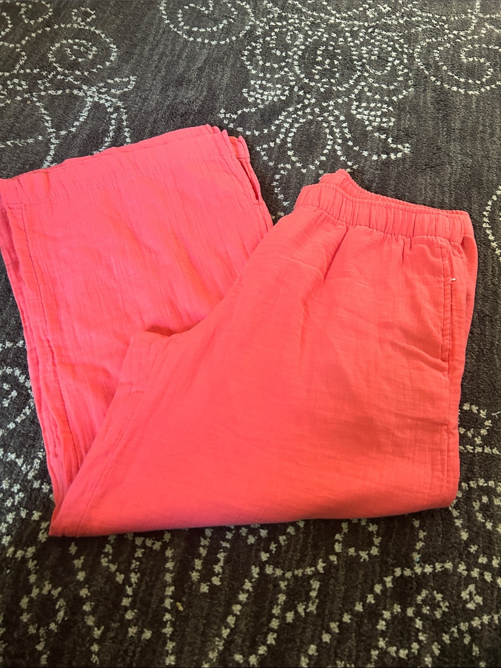 Old Navy Coral Elastic-Waist Wide-Leg Pants